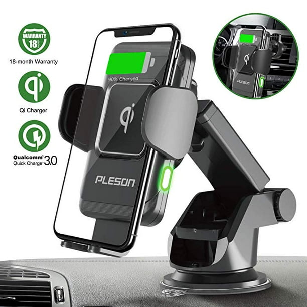 PLESON Max 15W Wireless Car Charger Mount /& 36W QC3.0 Car Charger iPhone 12//11 Pro Max//XR Qi Fast Charging Auto-Clamp Air Vent Car Phone Holder Compatible with Galaxy S20 Ultra//S10+//Note 10+//S8+ LG